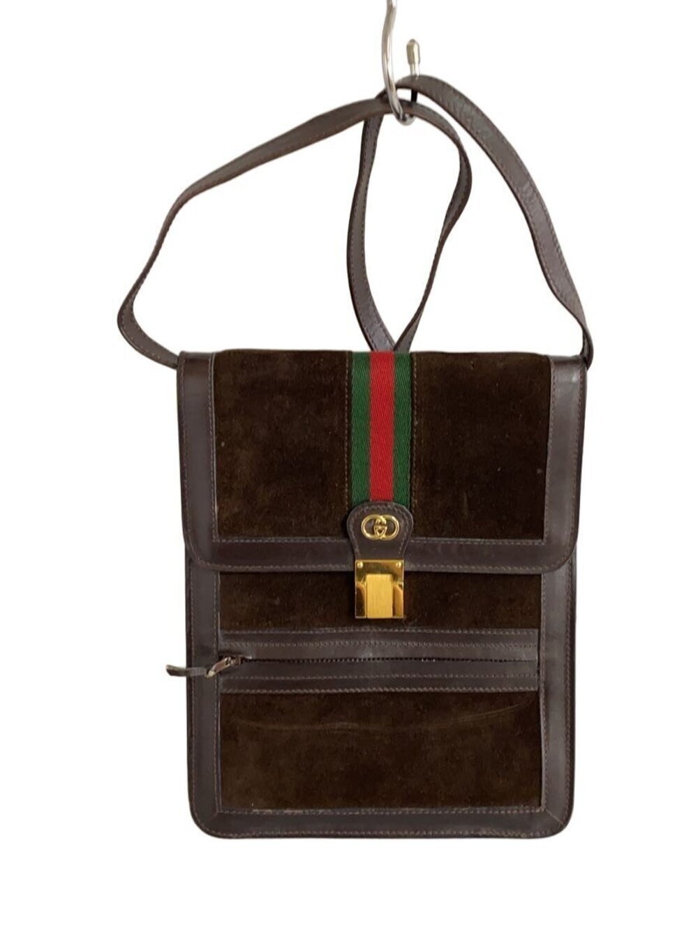 Gucci Shoulder Bag Suede Brown PARFUMS